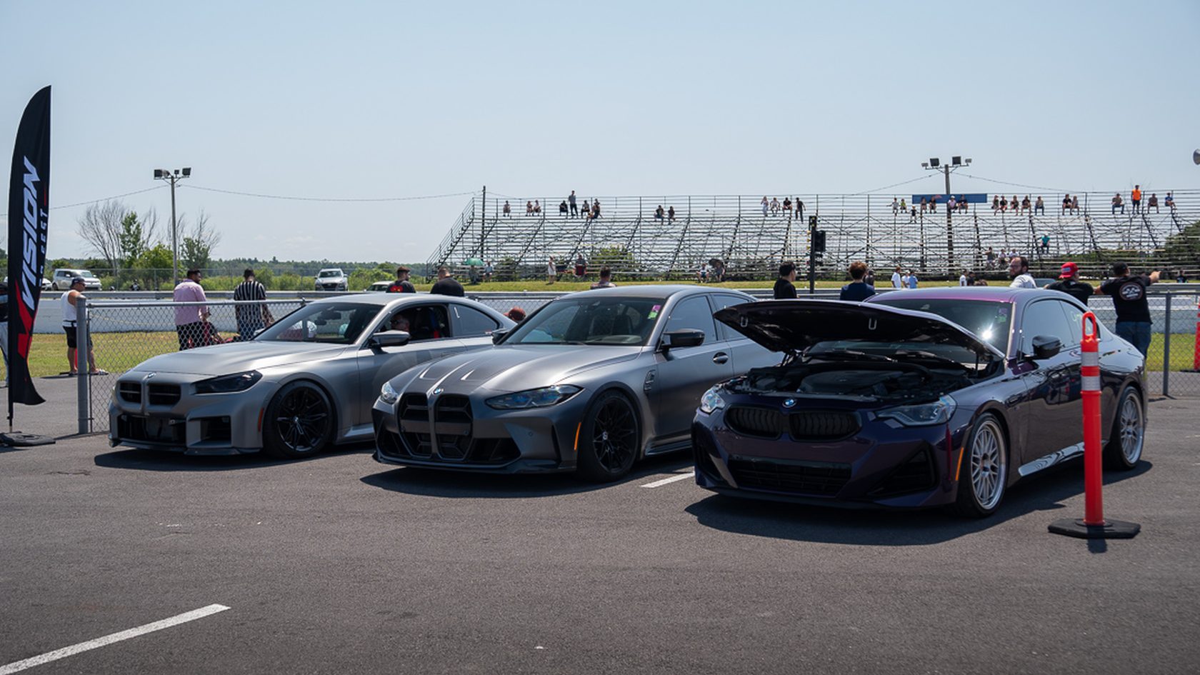 A line-up of BMW M cars